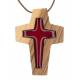 Croix s/cordon - 50 x 35 mm - Bois d'olivier