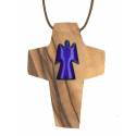 Croix s/cordon - 50 x 35 mm - Bois d'olivier