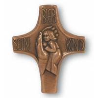 Croix Murale 18 Cm Bleib Sein Kind Bronze