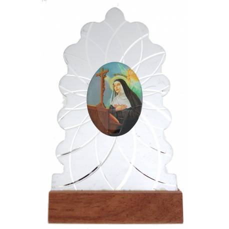 Cadre - Ste Rita - 5 X H 9.5 cm - Alu Blanc/Base Bois