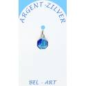 Medaille Argent - Appar. Lourdes - Email Bleu