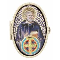 Pillendoosje - H Benedictus - Mozaiek - Ov 52x36 mm 