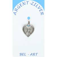 Médaille Argent Vierge priante Coeur 12 X 12 mm