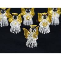 Engel 4 cm - Glas / vergulde vleugels - 6 / set 