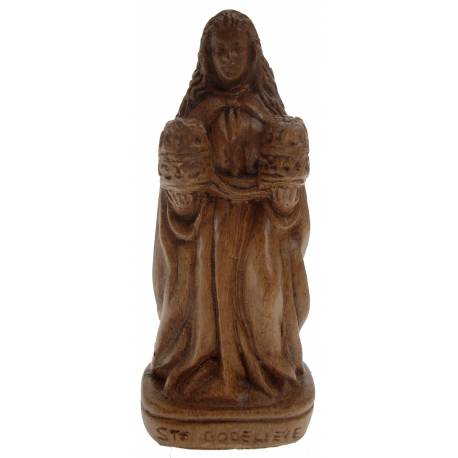 Statue 12 Cm Ste Godelieve/Couronne Couleur Bois
