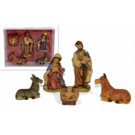 Kerstgroep van 5 figuren - 9 cm 