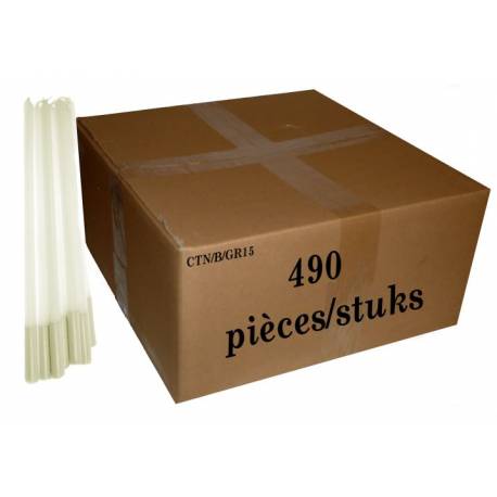 Carton de 490 Cierges d'offrande - 15 gr - 16 cm - 7 KG