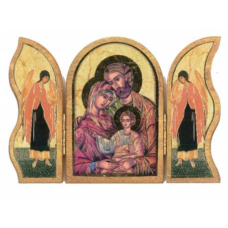Triptyque 13 X H09 cm - Ste Famille - Anges