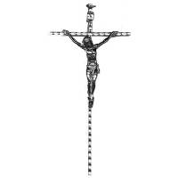 Croix Murale - 18 cm - Métal Nickelé