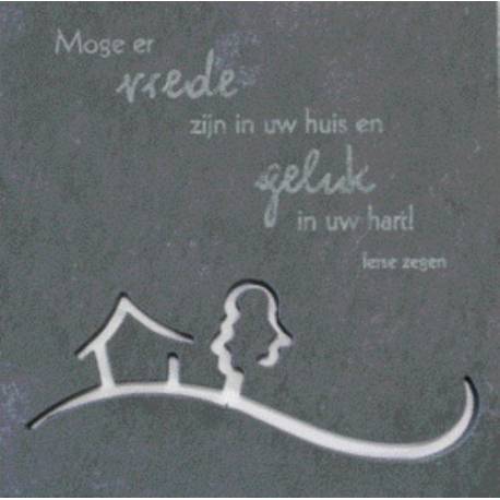 Leisteen 14.5 X 14.5 Cm Moge Er Vrede Zijn.... 