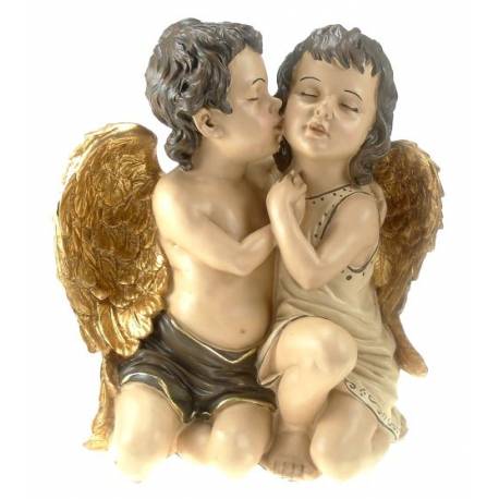 Couple D'anges 26 X 15 Cm S'embrassant