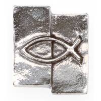 Wandplaat 5,5 X 4,5 Cm Vis Nieuwzilver 