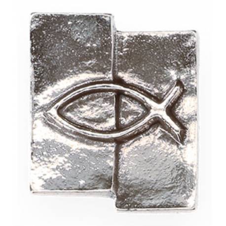 Wandplaat 5,5 X 4,5 Cm Vis Nieuwzilver 