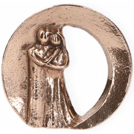 Statue 6.5 X 6 Cm Bronze - Couple