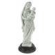 Statue 23 cm - Vierge et Enfant - Blanc / Base Bois