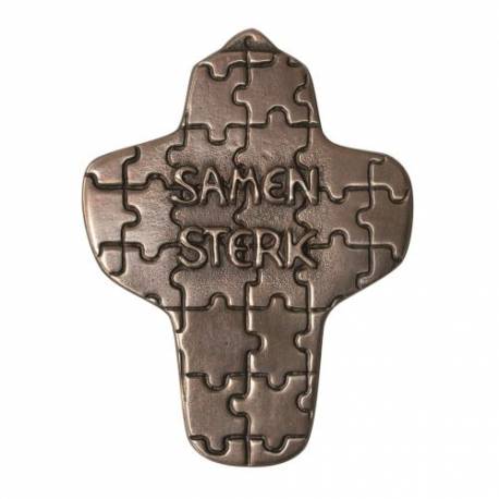 Croix Murale Bronze 09 Cm Samen Sterk