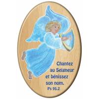 Cadre Bois Ovale 10 X 15 Cm Chantez Au Seigneur...