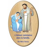 Kader Hout Ovaal 10 X 15 Cm L'amour Commence Dans La Famille 