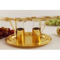 Burettes Metal + Verre D 3.6, H 10.5 Dore