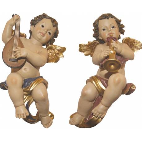 Engel muzikant om te hangen - 33 cm - 2 / set 