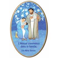 Kader Hout Ovaal 10 X 15 Cm L'amour Commence Dans La Famille 