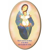 Cadre Bois Ovale 10 X 15 Cm Que Le Sourire De Jesus...