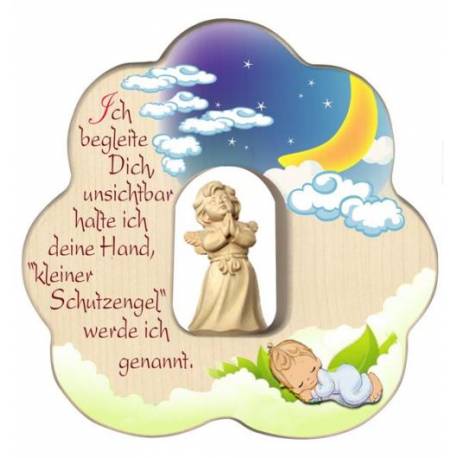 Nuage En Bois Sculpte - Ich Begleite... 12Cm Naturel + Boite