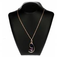 Hanger Roze Gold En Saffier + Ketting 