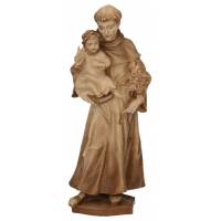 Statue en bois sculpté Saint Antoine 15 cm 2 tons bois