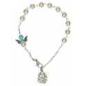 Bracelet Imitation perles + Ange + Perle bleue ou rose