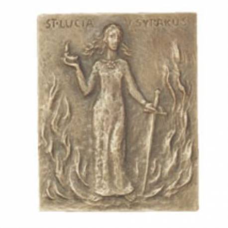 Plaque Murale 10 X 13 Cm - Ste Lucie - Bronze