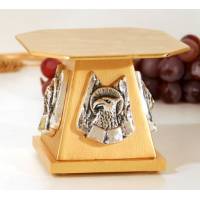 Sokkel 4 Evangelisten Metaal B. 8x8 Cm H8 Cm P.Octog. 11x11 Cm 