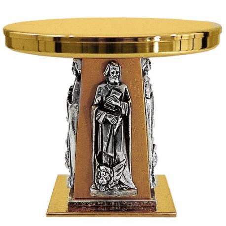 Sokkel 4 Evangelisten Metaal B. 14x14 Cm H17 Cm Diam D. 22 Cm 