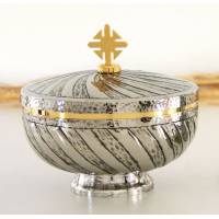 Ciborie H 13 Cm Diam 16 Cm Verzilverd 