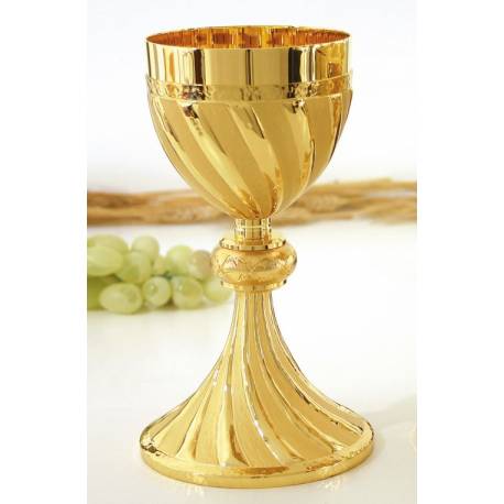 Calice H 20 Cm Diam Ouv. 10 Cm Doré