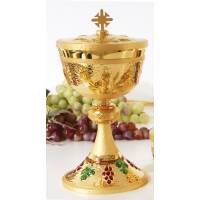 Ciborie H 23 Cm Diam 12 Cm Verguld + Email 