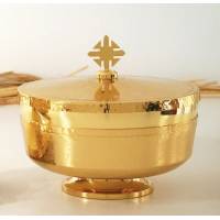 Ciborie H 13 Cm Diam 16 Cm Verguld 