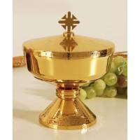 Ciborie H 16.5 Cm Diam 12.5 Cm Verguld 
