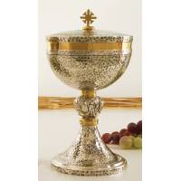 Ciboire H 23 Cm Diam Ouv. 12 Cm Argenté