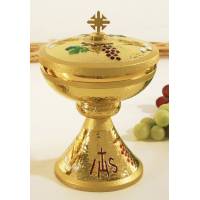 Ciborie H 20 Cm Diam 14 Cm Verguld + Email 