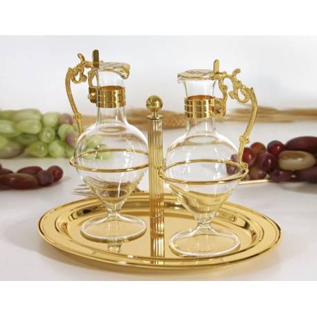 Water-Wijn Recipienten Basis 7 Cm H 16 Cm Verguld 