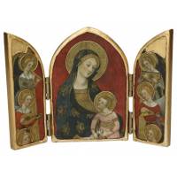 Tryptique Arondi Vierge Des Anges 22 Cm X 15 Cm