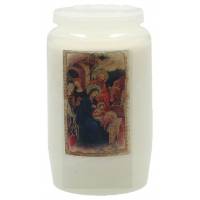 Kaars 3 Dagen / wit / Kersttafereel 