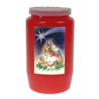 Kaars 3 Dagen / rood / Kersttafereel 