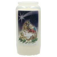 Kaars 6 Dagen / wit / Kersttafareel 