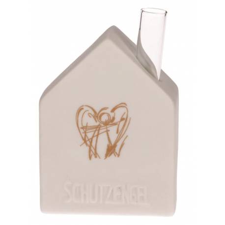 Maison 9.5 X 6 X 4 Cm + Vase En Verre