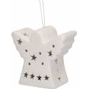 Ange + Led A Suspendre Porcelaine 8 X 8.2 X 4 Cm