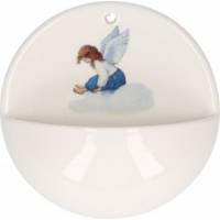 Benitier Porcelaine 10 Cm Creme Ange Bleu