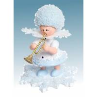 Flocon De Neige-Bois 5.7 Cm Avec Trompette