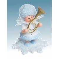 Flocon De Neige-Bois 5.7 Cm Avec Corne De Tenor